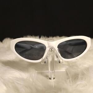 Sporty White Wrap-Around Sunglasses